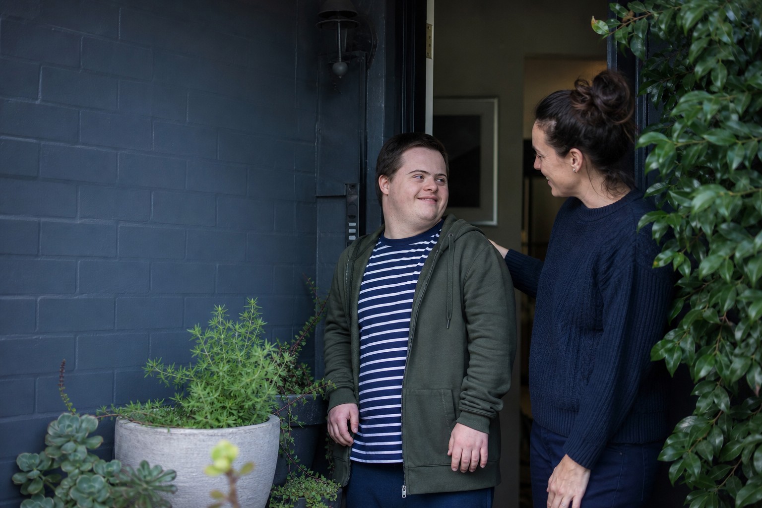 Life Focus Care participant and support worker at home