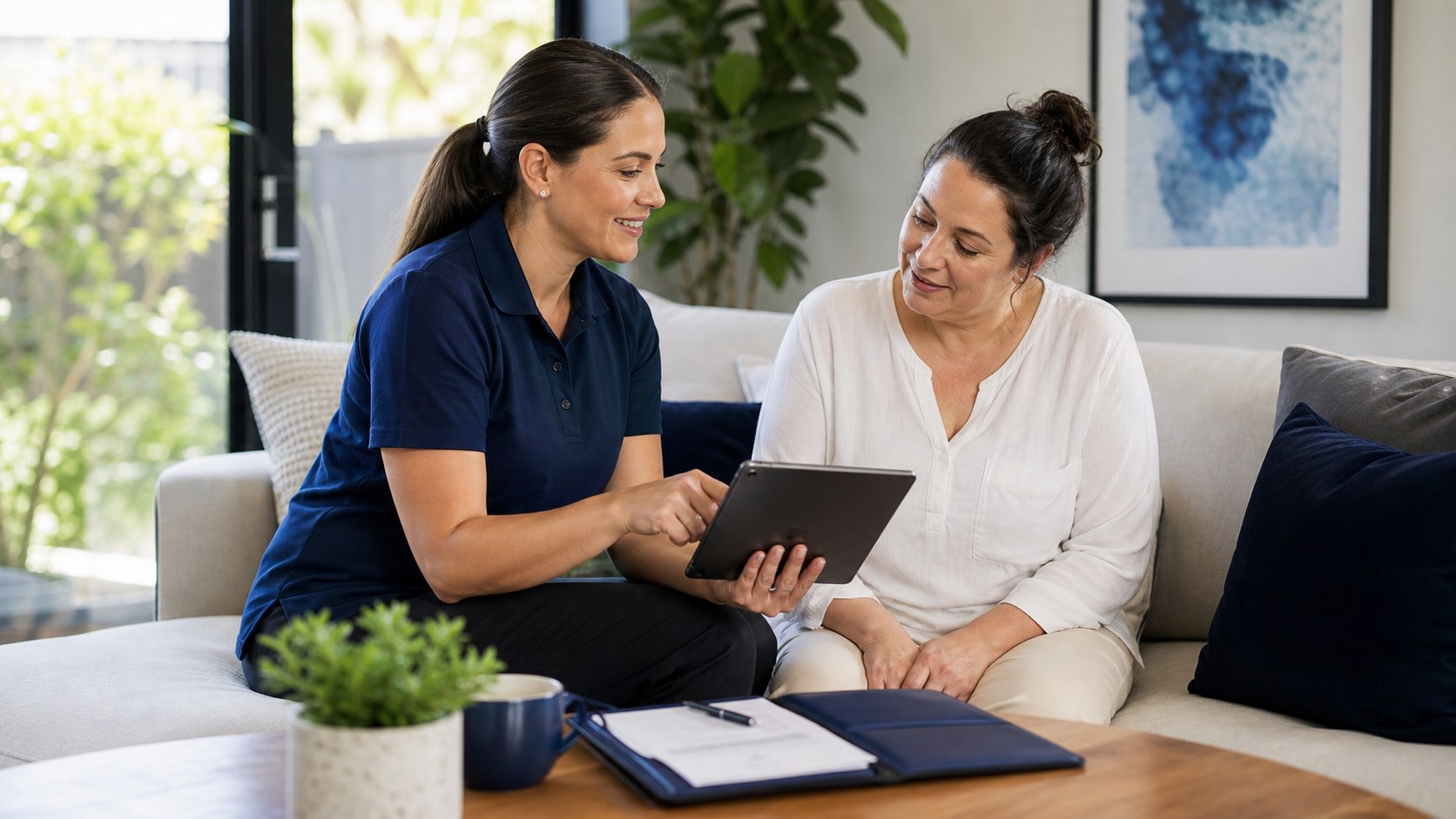 Community nursing and care planning conversation at home