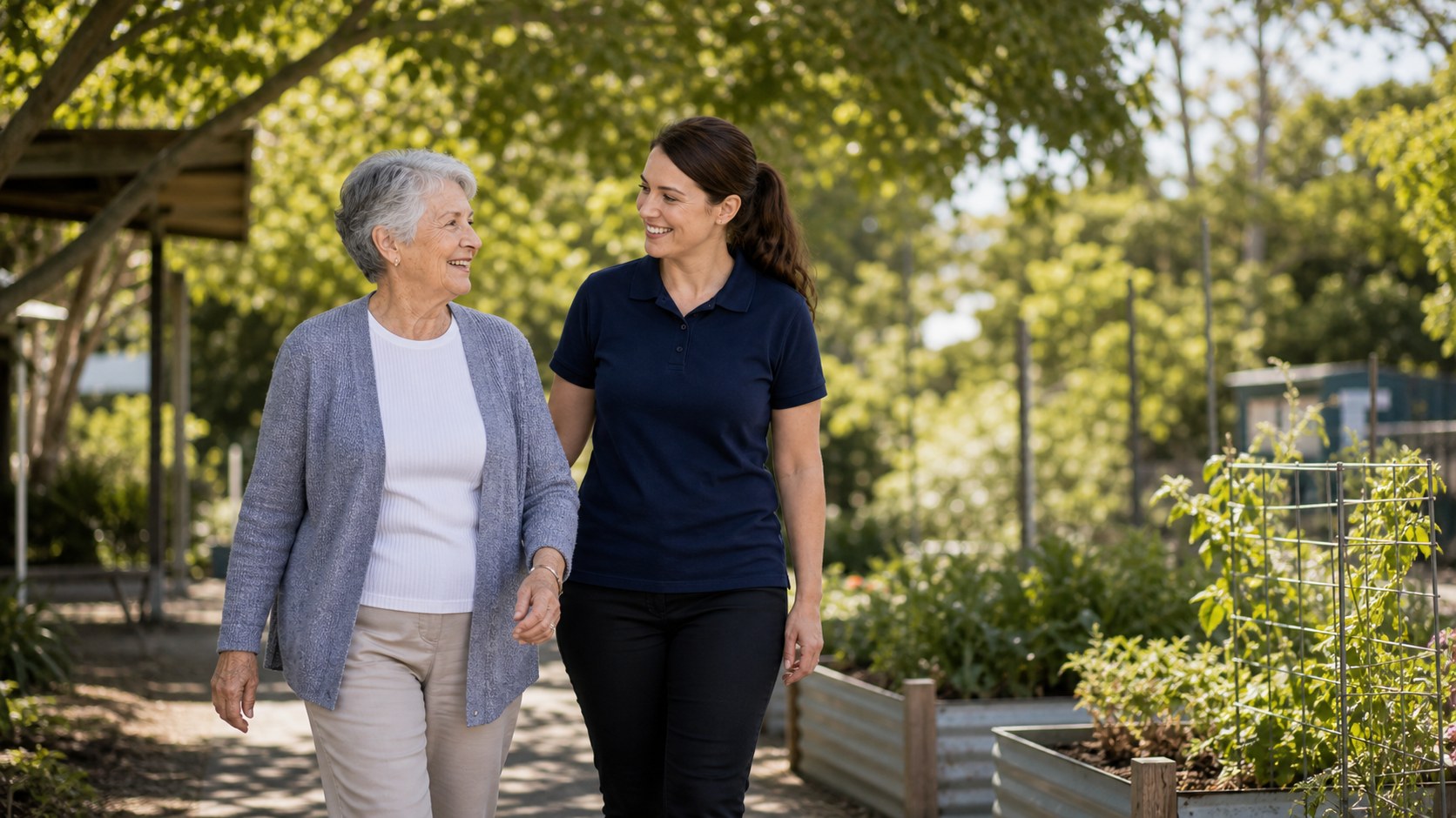 Older person receiving practical support at home and in the community