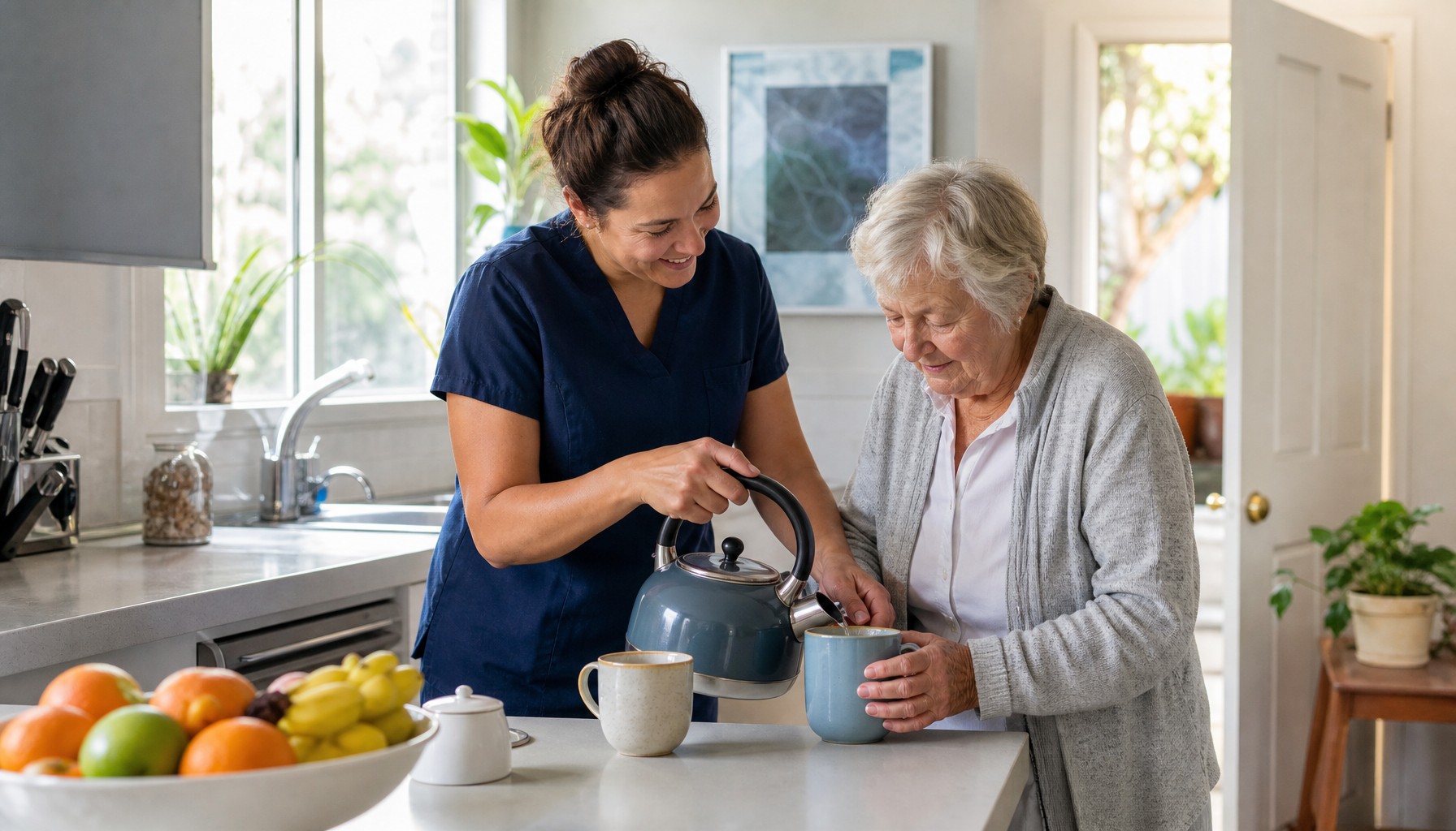 Participant receiving respectful personal support at home